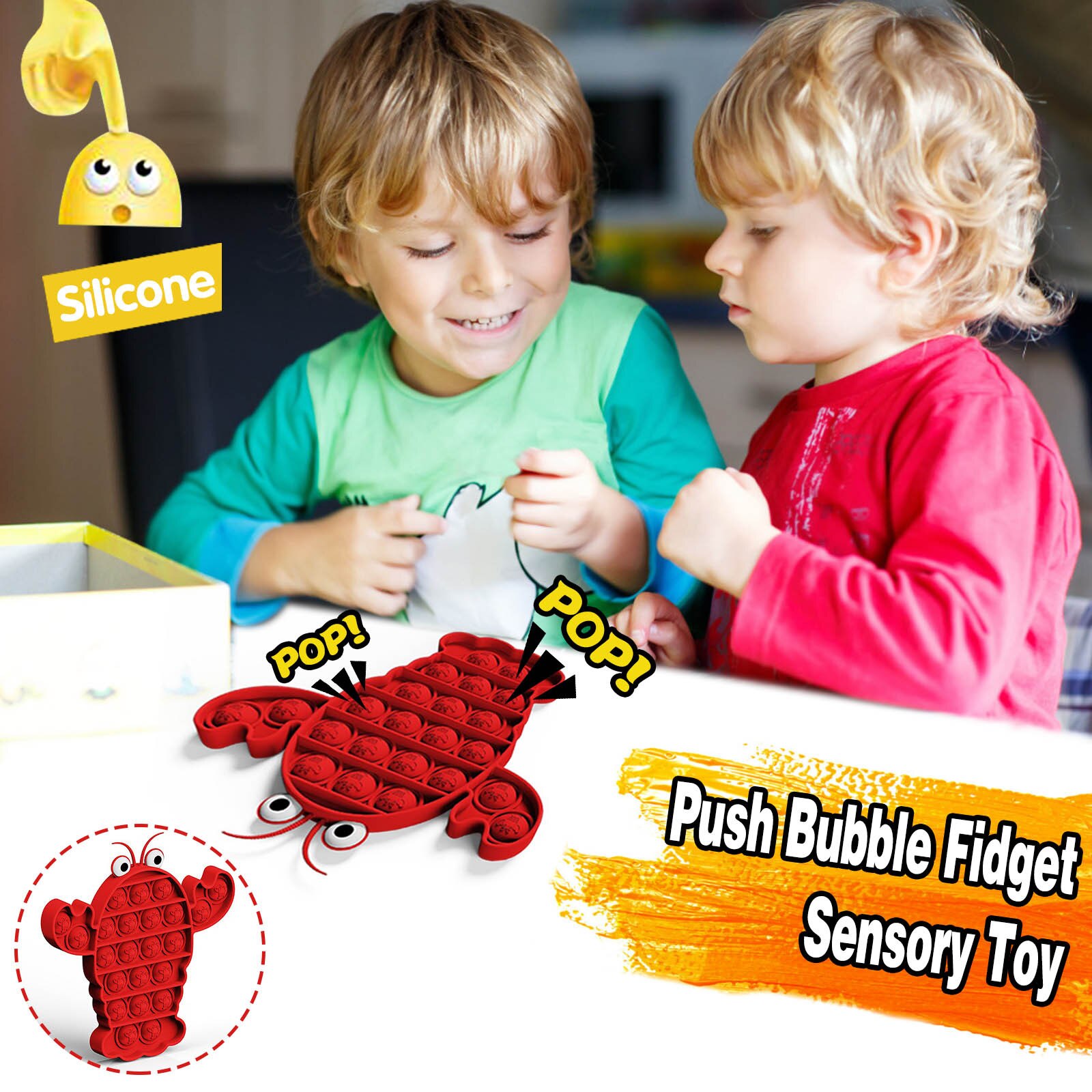 Vuxen hummer push bubble fidget sensorisk leksak autism specialbehov stressavlastare barn roliga antistress leksaker push bubble fidget