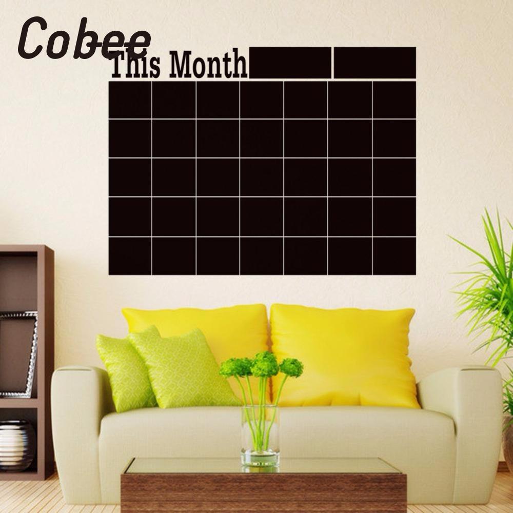 Cobee månedlige tavle tavle aftagelig vinyl klistermærke indretning måned plan kalender tavle diy tidlige uddannelse papirvarer