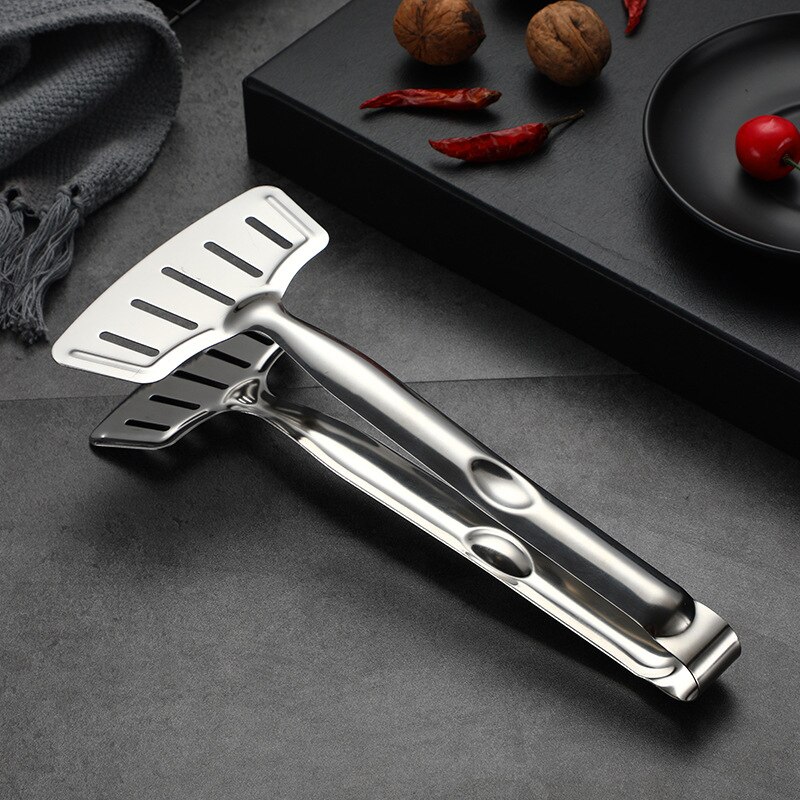 Ecobravo Stainless Steel Fried Fish Spatula Frying Spatula Deep-Fried Baking Bread Pancake Steak Clamp Kitchen Items