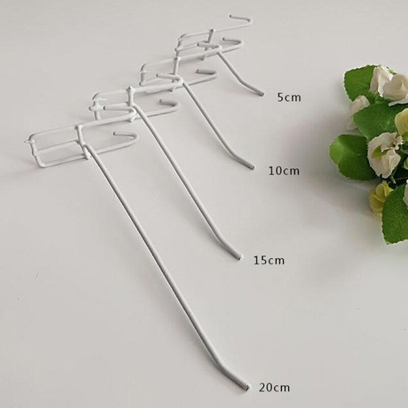 5pcs Workshop Hook Arm Wall Mesh Display Hooks Storage Racks Retail Shop Peg Goods Shelf Metal Panel Hang Fits Perforated