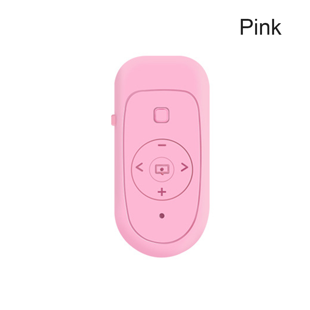 Telecomando compatibile con Bluetooth Mini rilascio otturatore Wireless fotocamera telefono Selfie E-book Truning Controller per Android IOS: Colore rosa
