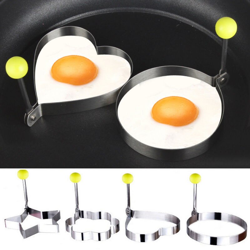 5 pc populære stekte egg pannekaker 5 tidligere rustfritt stål form form kjøkken ringetone hjerte stjerne egg enkelt laget verktøy
