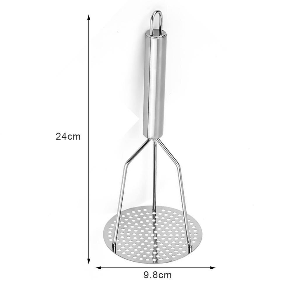 PUWOWYE Aardappelstamper van roestvrij staal, aardappelstamper met rubberen handgreep, keukenstamper, groentestamper, aardappelpers, potato-masher voor vaatwasmachinebestendig