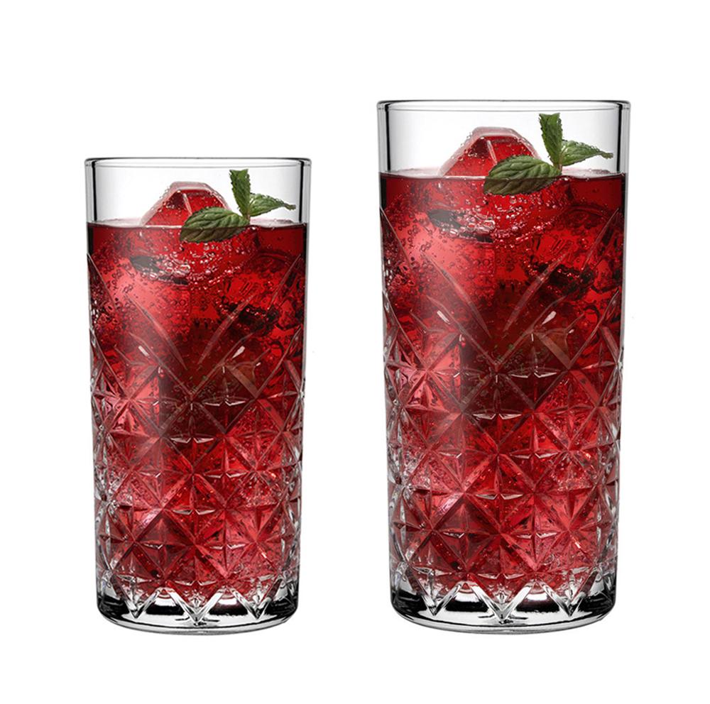 2PCS Highball Glasses Barware Collins Tumbler for Water, Juice, Beer, and Cocktail Set of 2