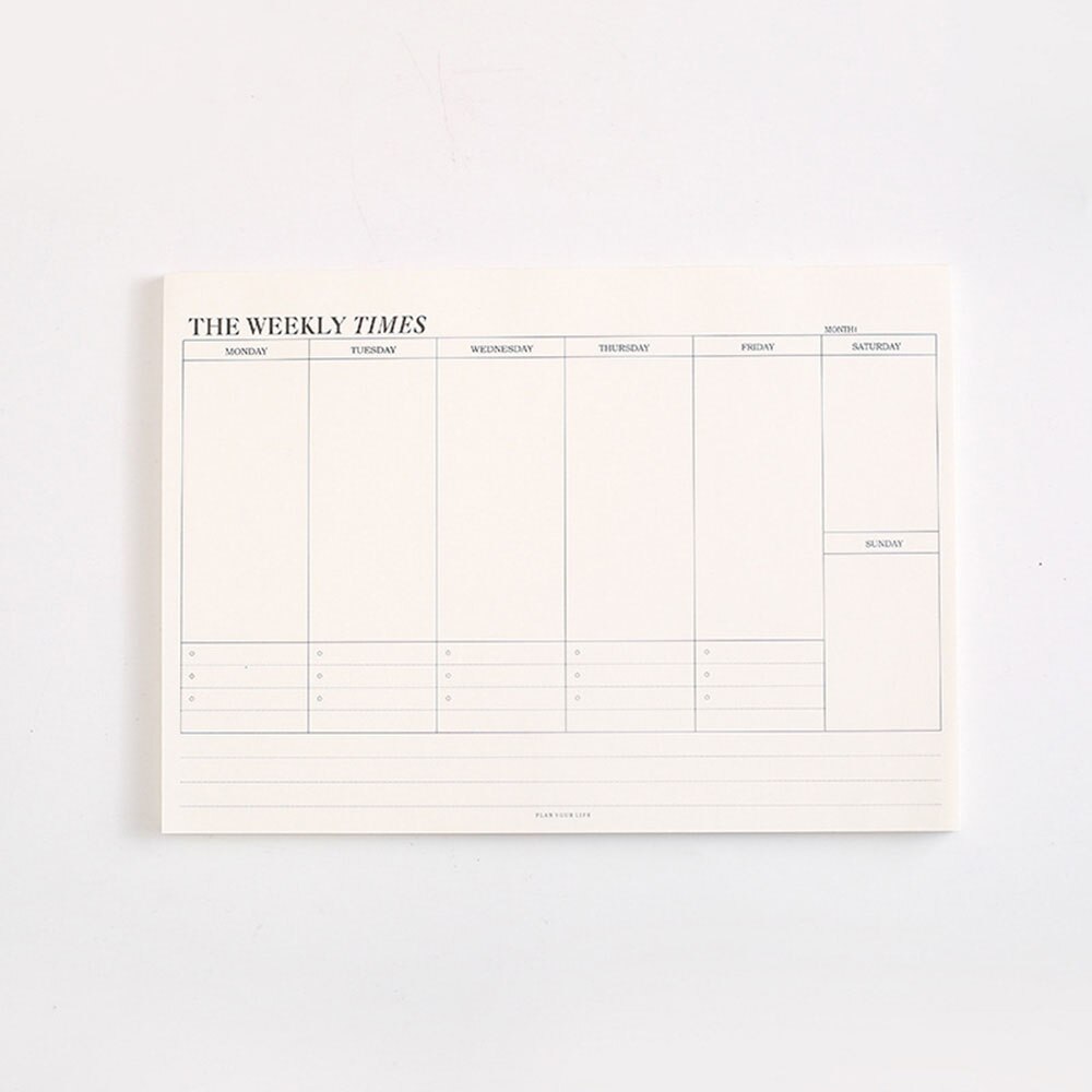 Simple Desktop Schedule Tearable Month Plan Note Book Work Efficiency Summary Plan Memo Pad: Weekly