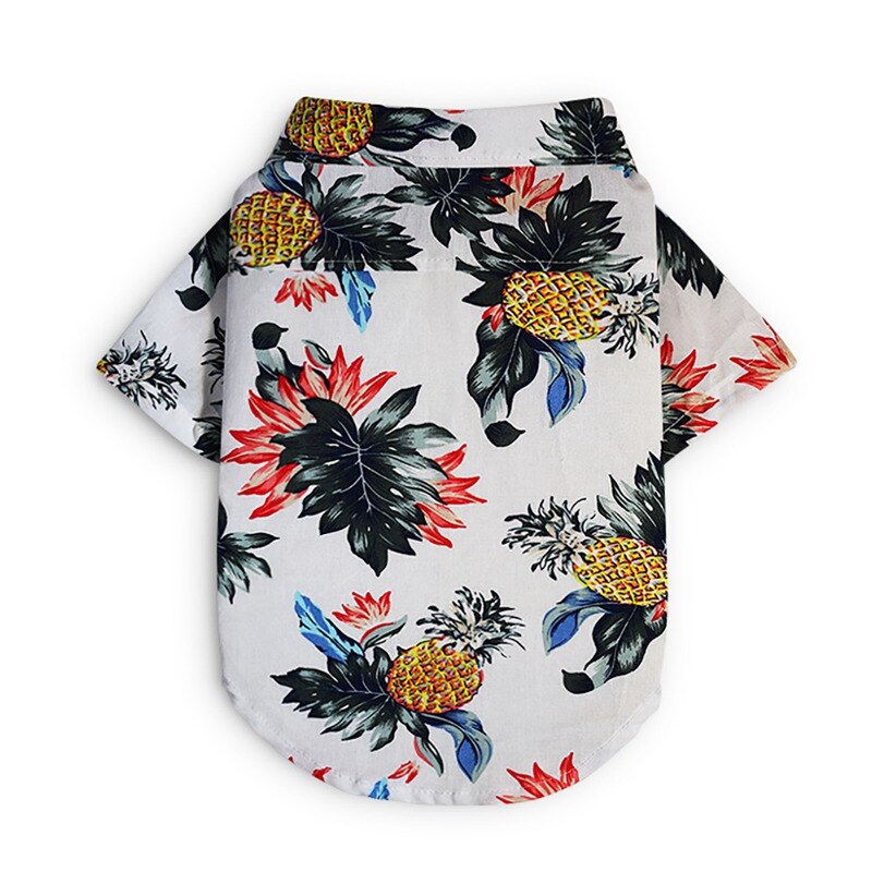 Zomer Huisdier Reizen Strand Overhemd Hond Leuke Print Hawaii Strand Casual Ananas Korte Mouw Kleine Hond Kat Blouse: W / XS