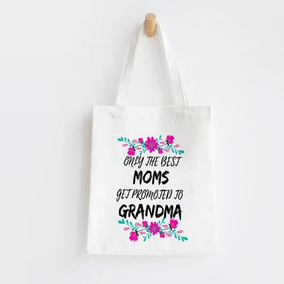 Verdens bedste bedstemor lærred tote shopping taske bedstemor skulder shopper tasker dame håndtaske stor tote bedstemor: B1793- spsk. m