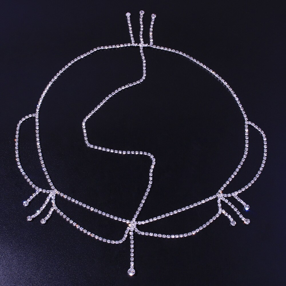 Stonefans czeski łańcuszek z kryształkami na głbyć winnym czoło biżuteria panna młoda dla kobiet zwykłe kryształki kutas opaska robić włosów łańcuszkowa stroik ślubny