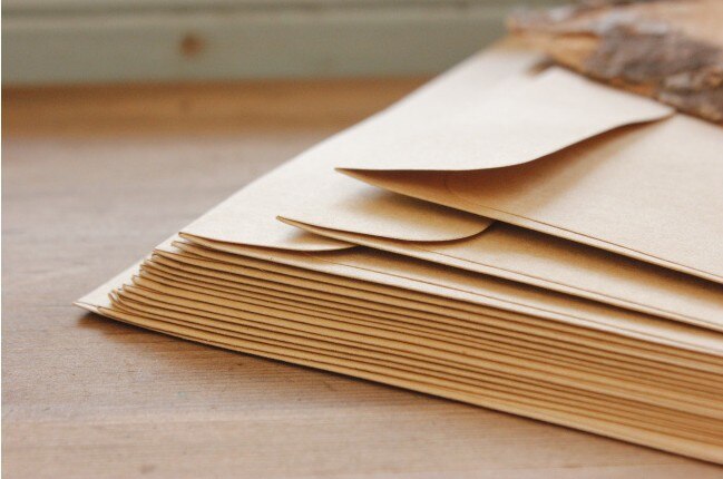 30 stk/pak retro kraft klar kuvert rødt brev sæt mailers budget kuverter til invitationer vintage brevpapir kort