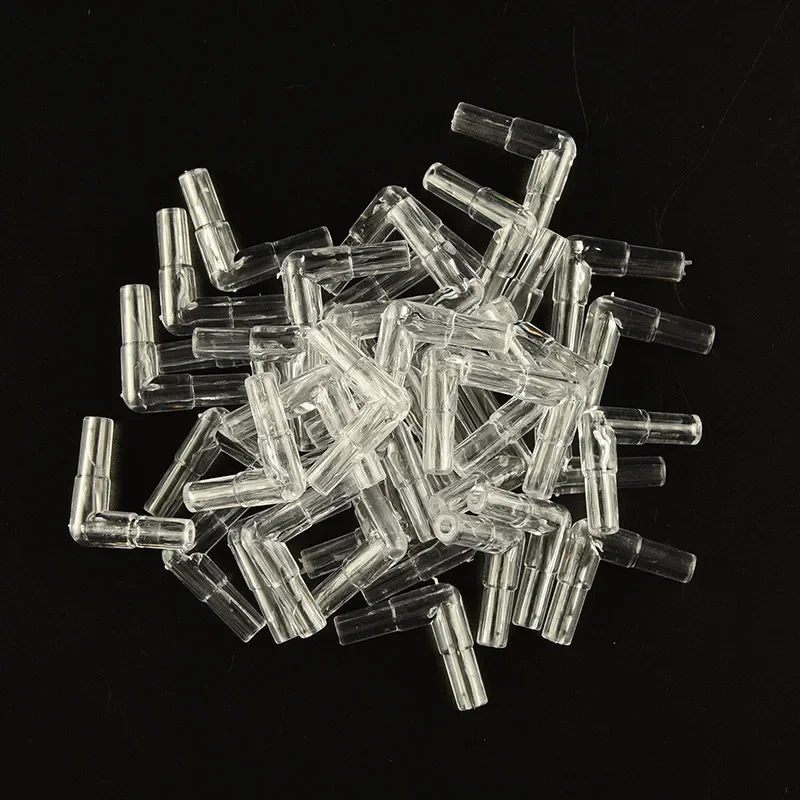 Conector de codo transparente de 10X 4mm, conector de tubo de línea de aire de acuario de plástico para pecera, accesorios profesionales geniales