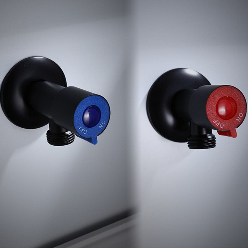 304 stainless steel black color toilet filling valve 1/2" bidets toilet water hear angle valve
