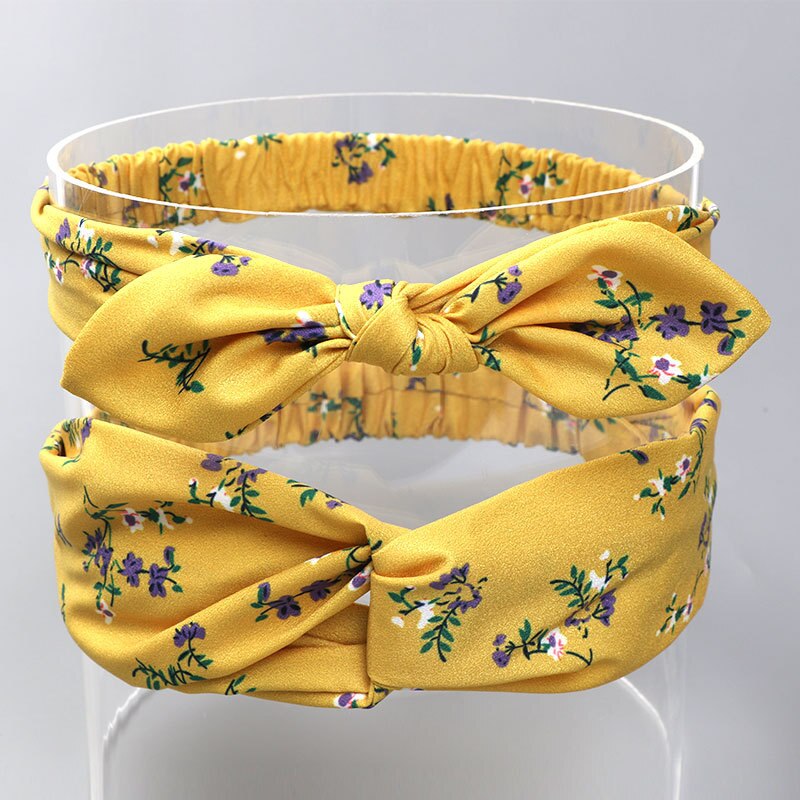 1/2 st baby turban blommigt pannband flicka rosetter blomma mamma och dotter tryckta pannband knytknut kanin öra hårband
