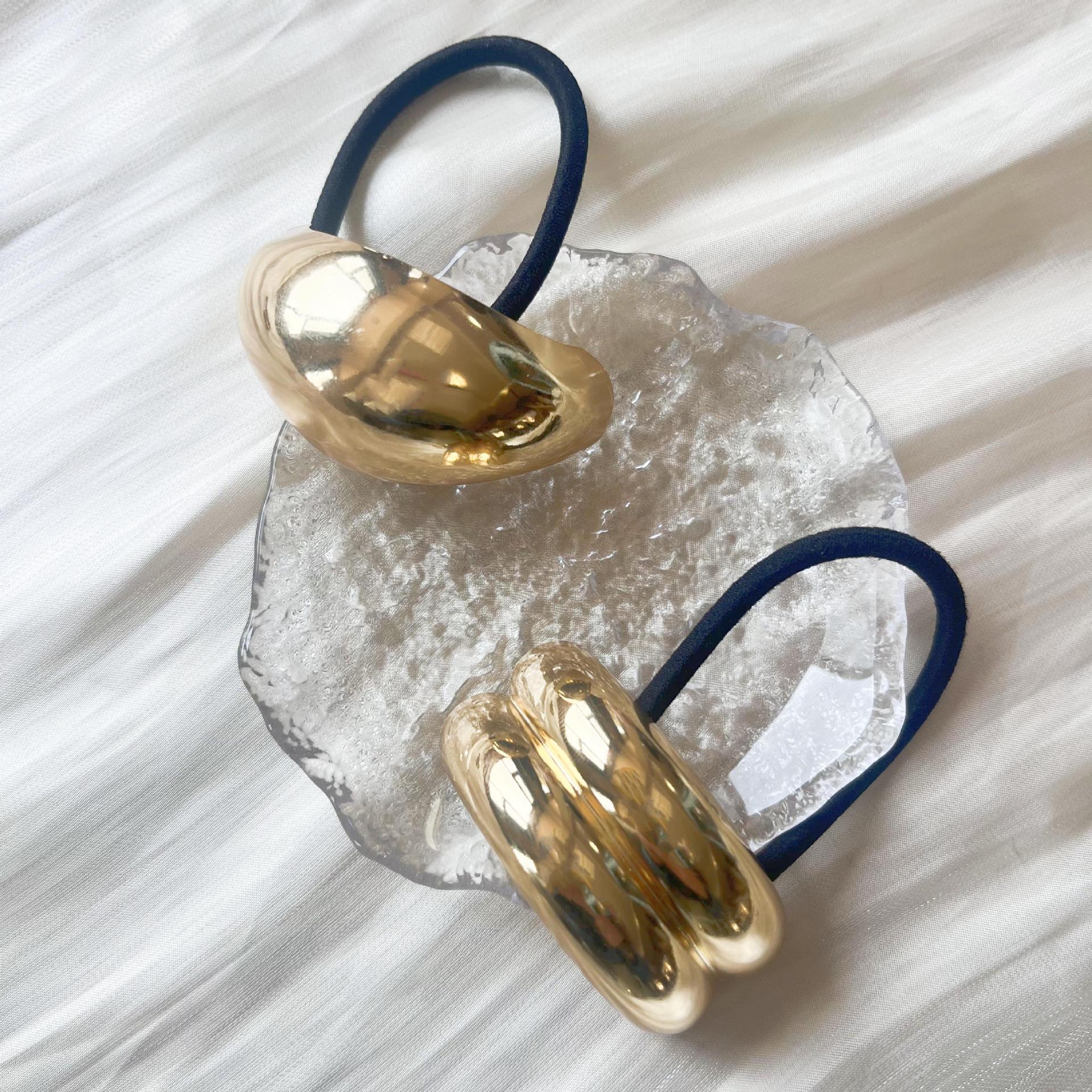 Pasadores para el pelo de cáscara de huevo de Metal para mujer y niña, geométrico brillante, Color dorado y plateado, 2024