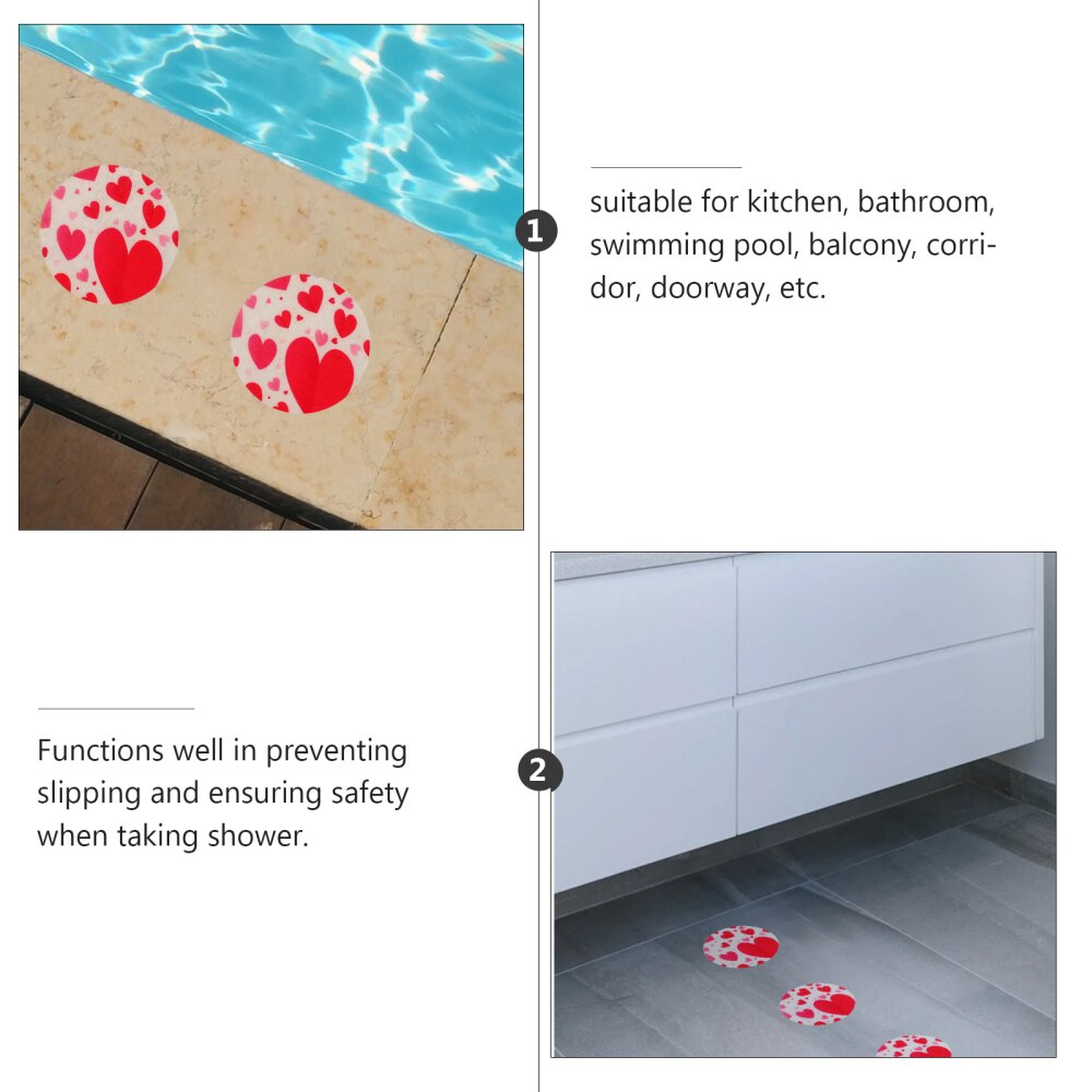 10 st duschklistermärken anti-slip runda tecknade självhäftande badkar tejp badkar remsor badkar klistermärken för stege badrum po