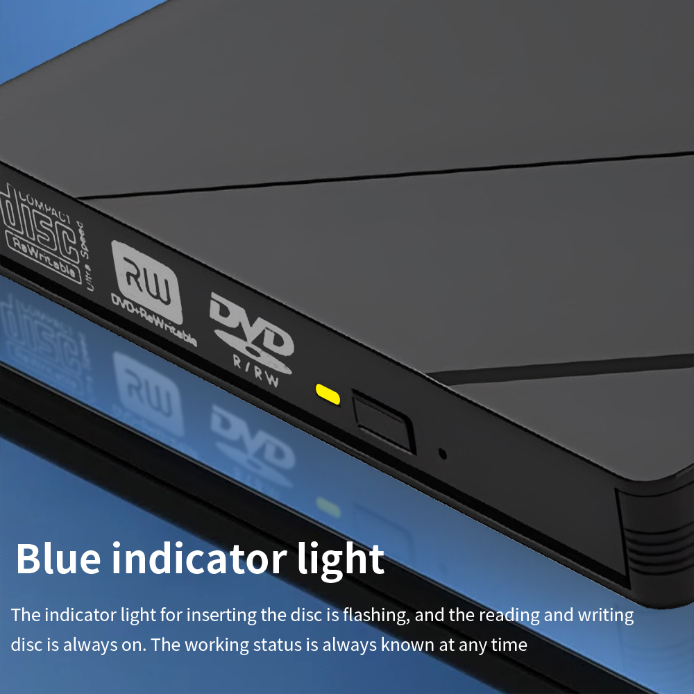 TISHRIC Multifuncional Externo Móvel Caixa de Unidade Óptica USB 3.0 Tipo-C Interface SD TD Leitor de Cartão CD DVD Burner Player