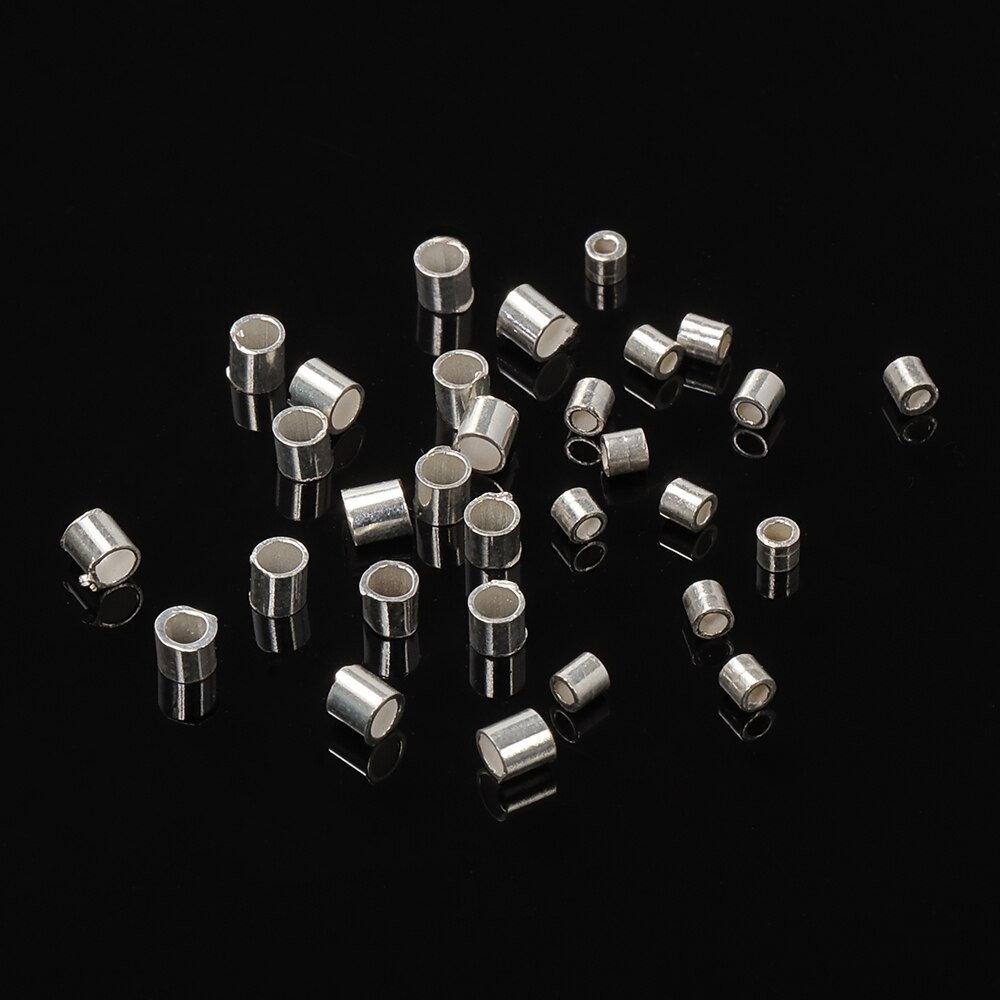 20 piezas cuentas de extremo engarzado de Plata de Ley 925 para hacer joyería de pulsera DIY