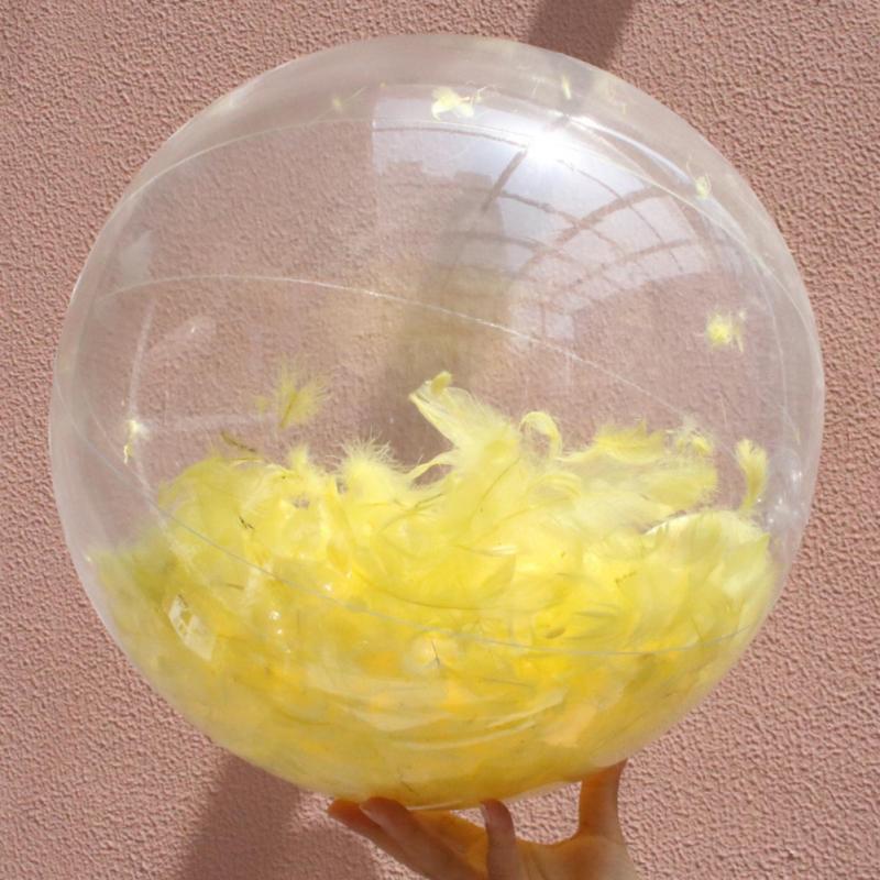 Glitter Beach Ball Super Transparent PVC Flash Ball Water Toy Photo Props Inflatable For Kids Adult Outdoor Summer Water Fun Toy