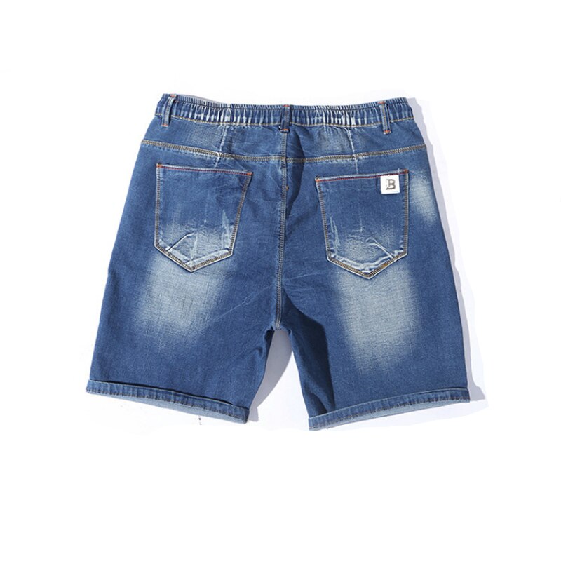 Short demi-jean en Denim pour homme, pantalon déchiré, élastique, 6XL, 5XL, 7XL, 8XL, 9XL, 190KG