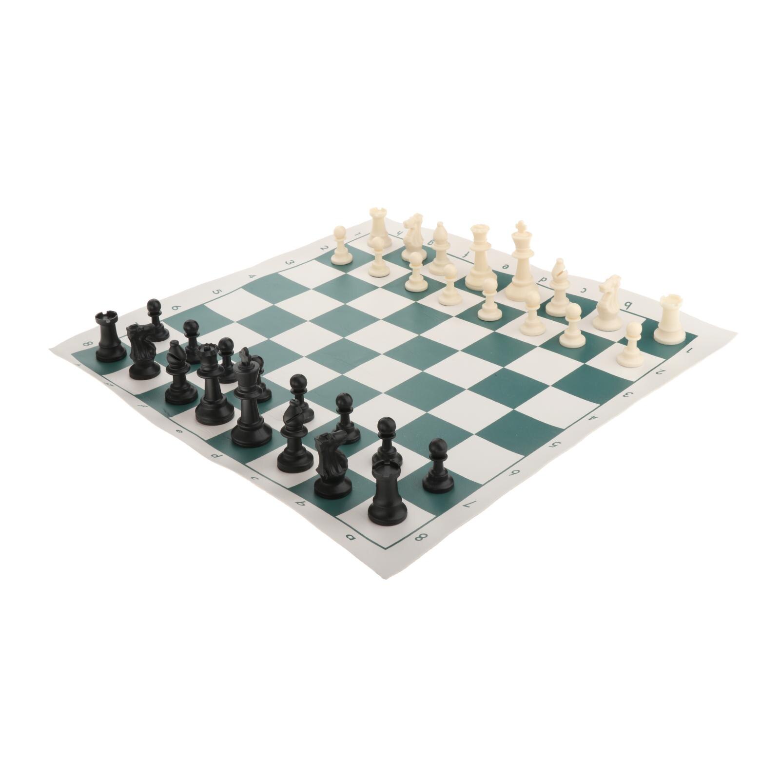 Travel Portable Chess Set 18"x3.5" Plastic Chesspieces with Storage Bag for Kids Beginners Home Party Indoor Outdoor