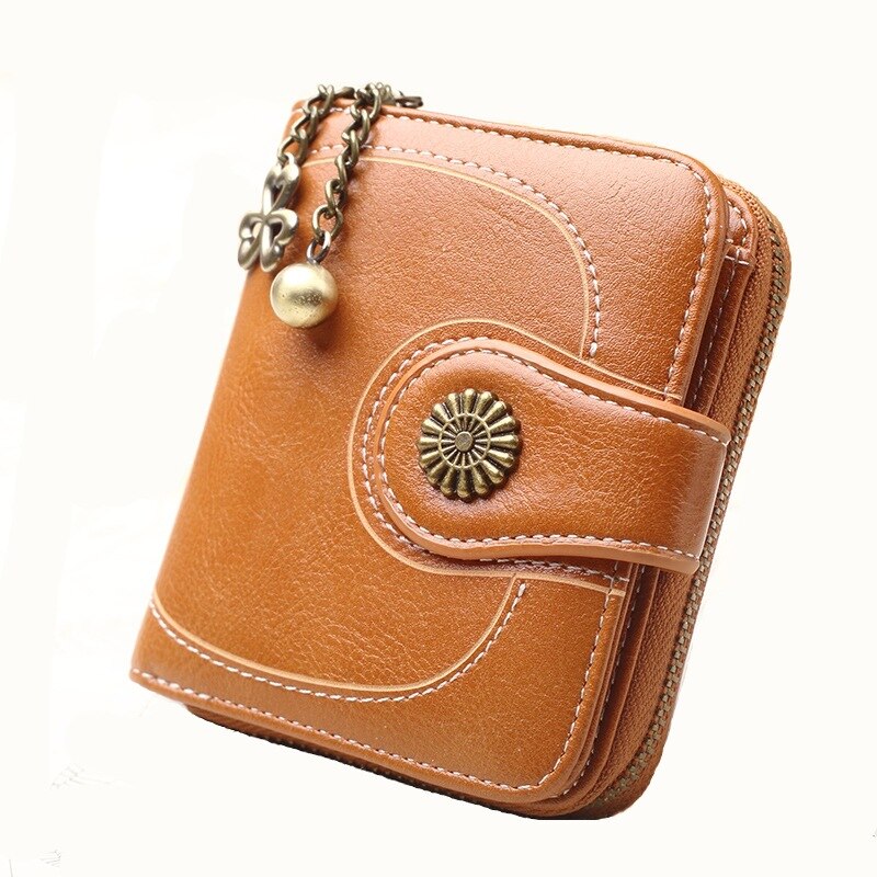 Large Capacity Women Wallets Pu Leather Female Purses Long Clutch Multifunctional Zipper Hasp Purse Phone Wallet Card Holder: Brown S