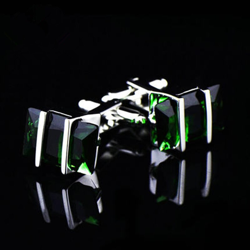 Jewelry french shirt cufflink for mens green dragon Cuffs link Button male crystal Luxury Wedding