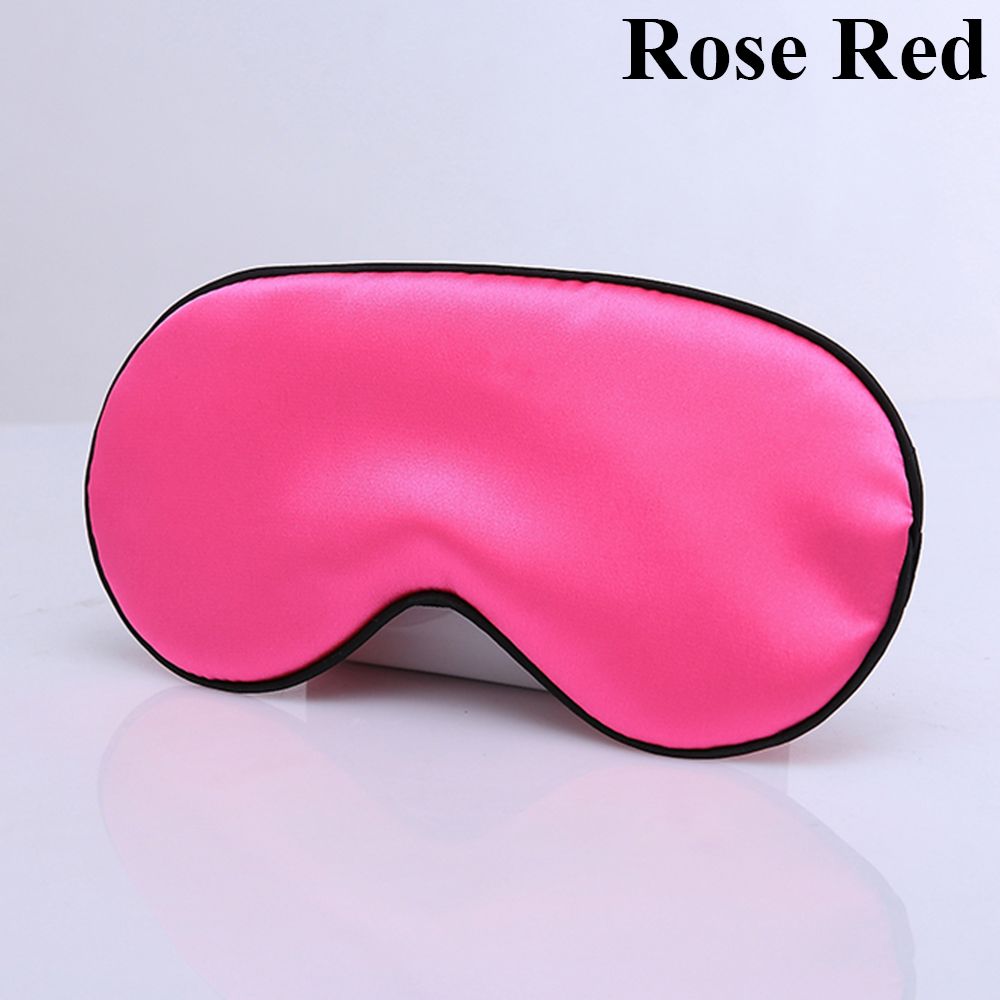 1pc blød imiteret silke søvn øjenmaske polstret skyggebetræk rejse slappe af sovehjælp polstret øjenlap øjenskygge med bind for øjnene: Rosenrød