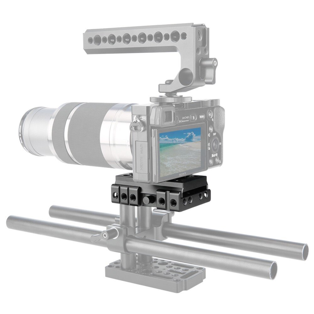 Plaque de fixation rapide NICEYRIG pour trépied de caméra Manfrotto plaque de base pour Rail Manfrotto DSLR Plate-forme de Cage de caméra à vis 1/4 "3/8"