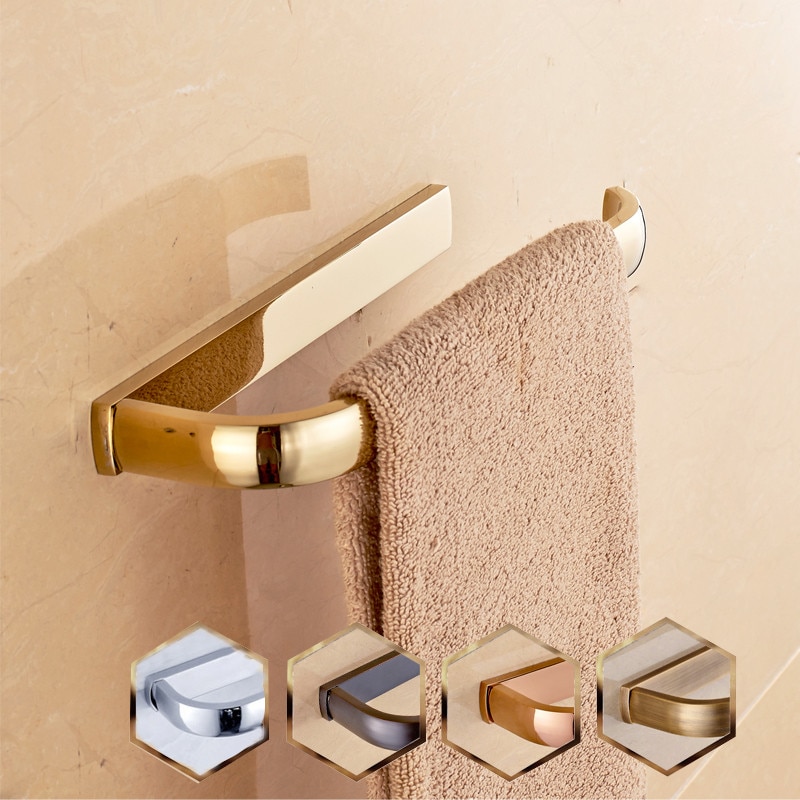Bathroom Towel Ring Antique Brass/Chrome/Gold/Black Oil Brushed/Rose Gold Towel Holder Wall Mount Square Copper Bath Towel Rack