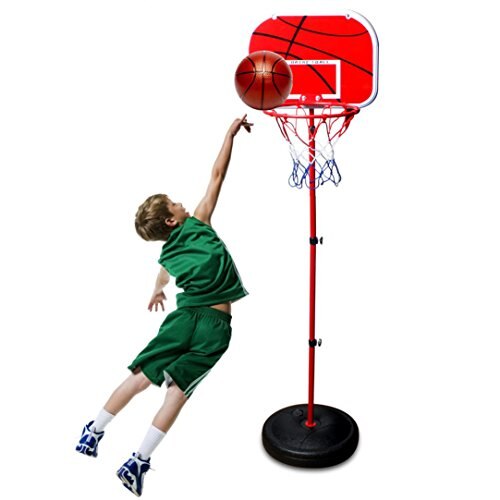 170cm basketball rack højdejusterbare børns basketball hoop legetøjssæt dreng træning træningstilbehør med 2 basketballer