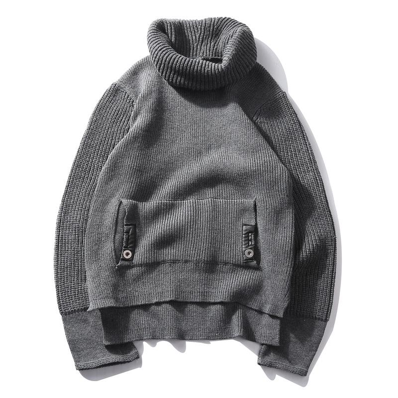 Vinter mans sweater skildpaddehals tykkere afslappet sweatercoat mænd slank sweater overfrakke 3 xlrand beklædningf 952