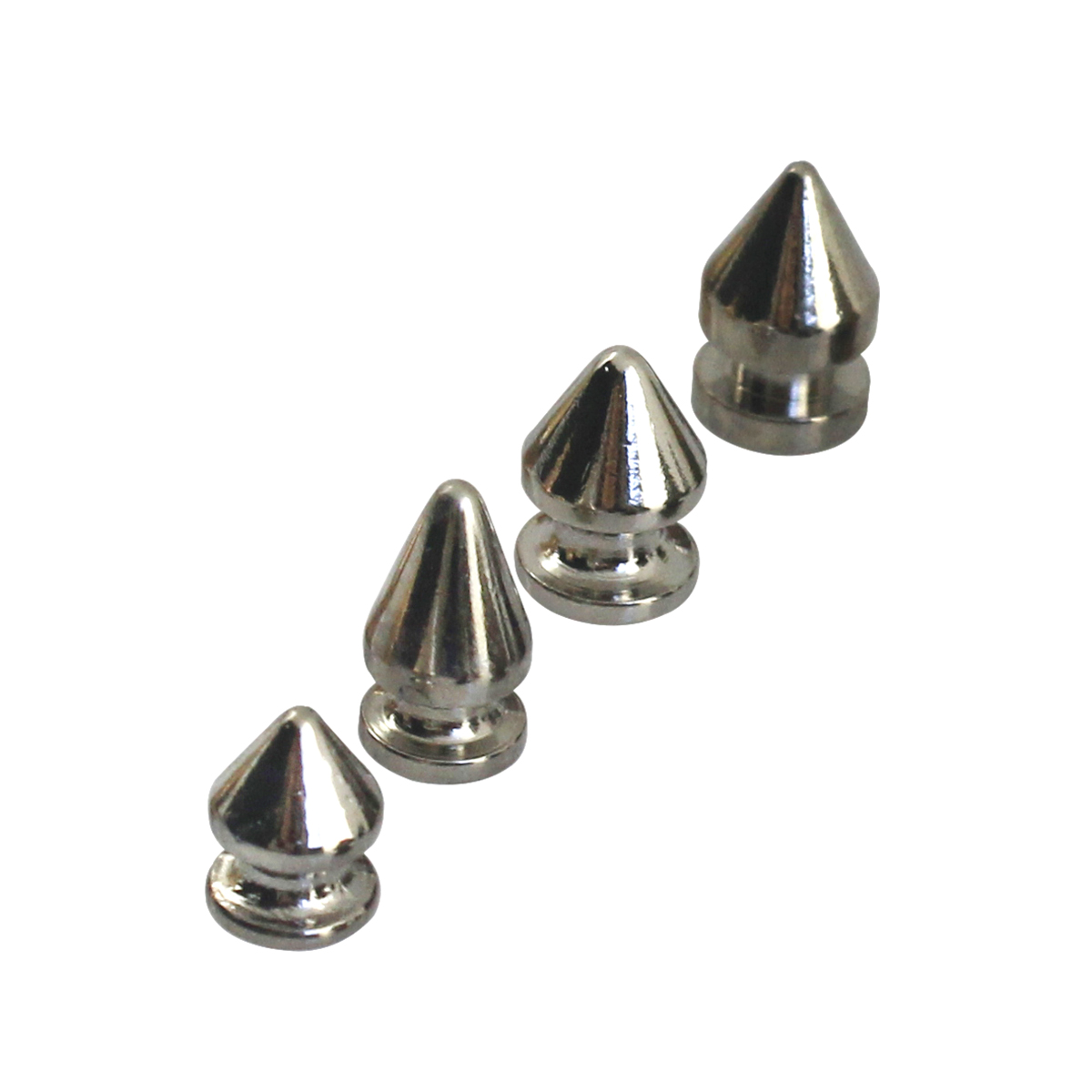 10 stücke Solide Metall Screwback Kegel Nieten Kugel Spikes Punk Nieten für Leder Handwerk Tasche Garmet Schuhe Dekor Haustier Kragen Anti-biss: Silber- / 7 x 13mm