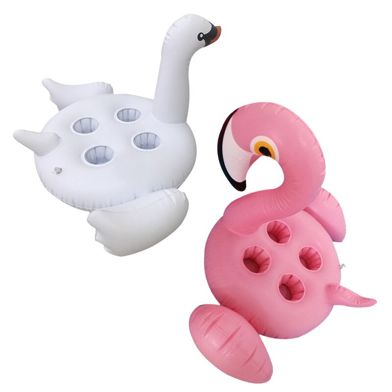 Zwembad Float Opblaasbare Flamingo70 * 60 Cm 4 Gat Opblaasbare Roze Flamingo Bekerhouder Onderzetters Cola Drank Voor Volwassenen kinderen