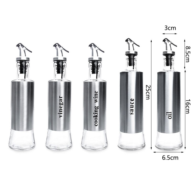 Bouteille d'assaisonnement de cuisine, pour sauce, rangement en verre pour huile et vinaigre, distributeur , accessoire