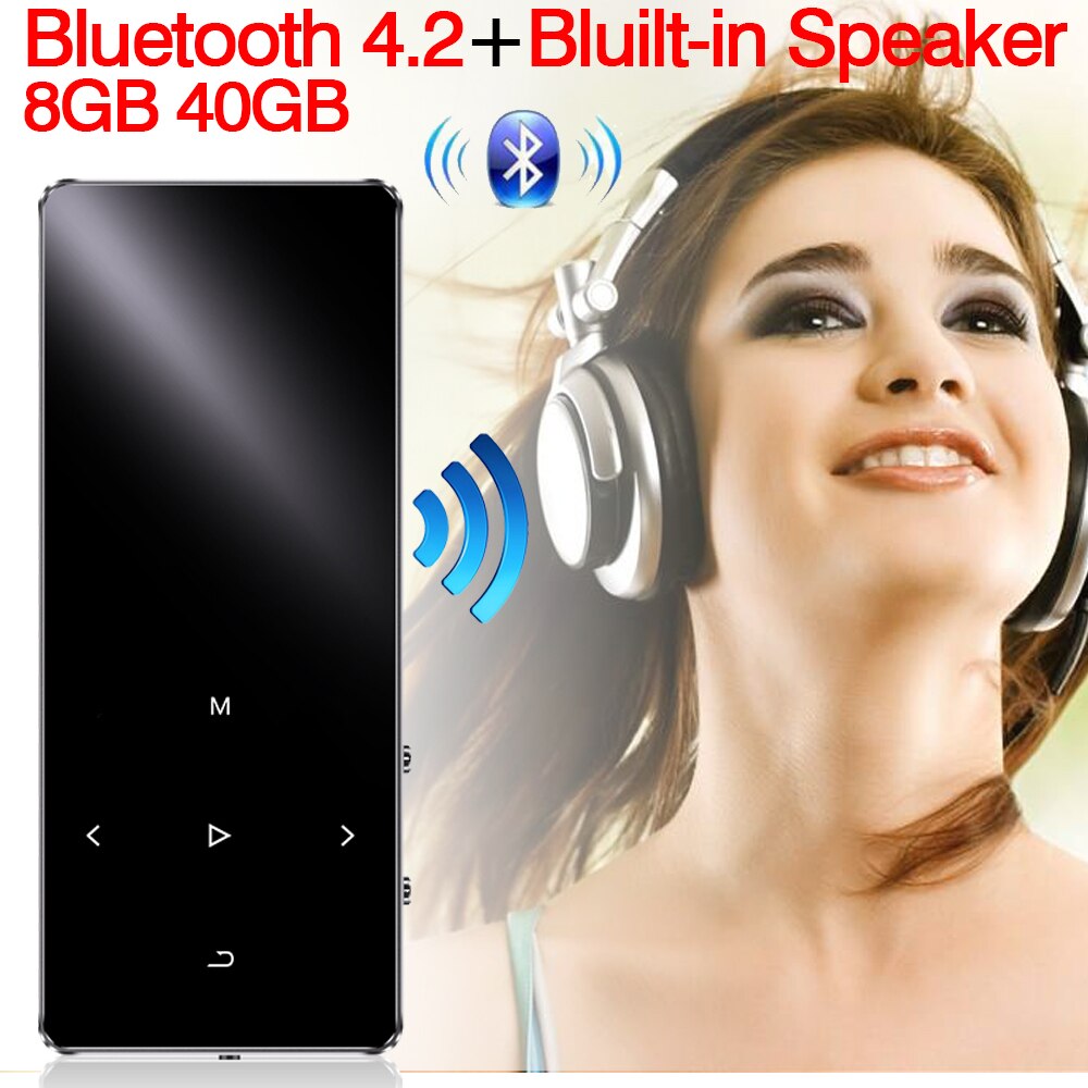 MP3 Speler met bluetooth Speaker touch toetsen hi fi fm radio mini USB mp3 sport MP 3 HiFi muziekspeler draagbare metalen walkman