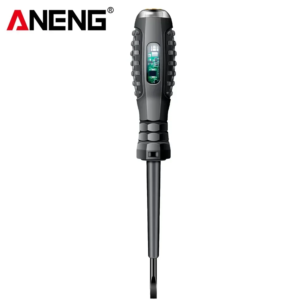 Caneta testadora elétrica ANENG B05 com indicador de tensão, caneta testadora com fenda + Phillips, chave de fenda multifuncional, ferramentas para eletricista: Prateado