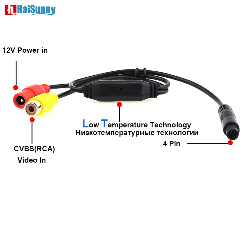 Cable de disparo de conversión de vídeo hembra CVBS con enchufe RCA de 4 pines para Monitor de coche, visión trasera de estacionamiento, cámara de marcha atrás DVR de respaldo