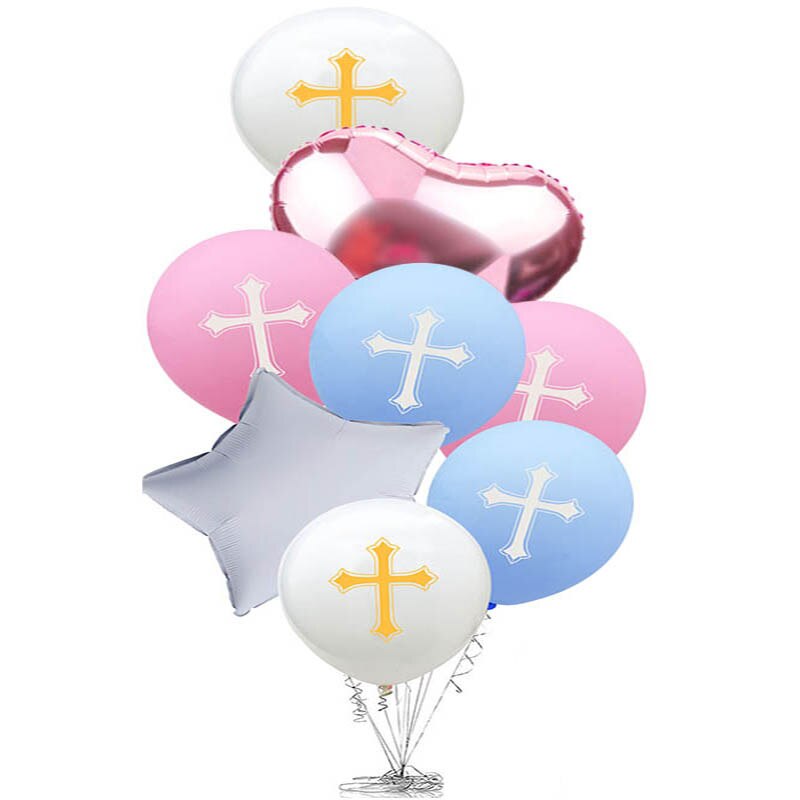 Ballon Pasen Bless Cross Pasen Ballonnen Party Pasen Decoratie Ballon Doop Gevorkte Heilige Communie Gunsten Christen Deco XN