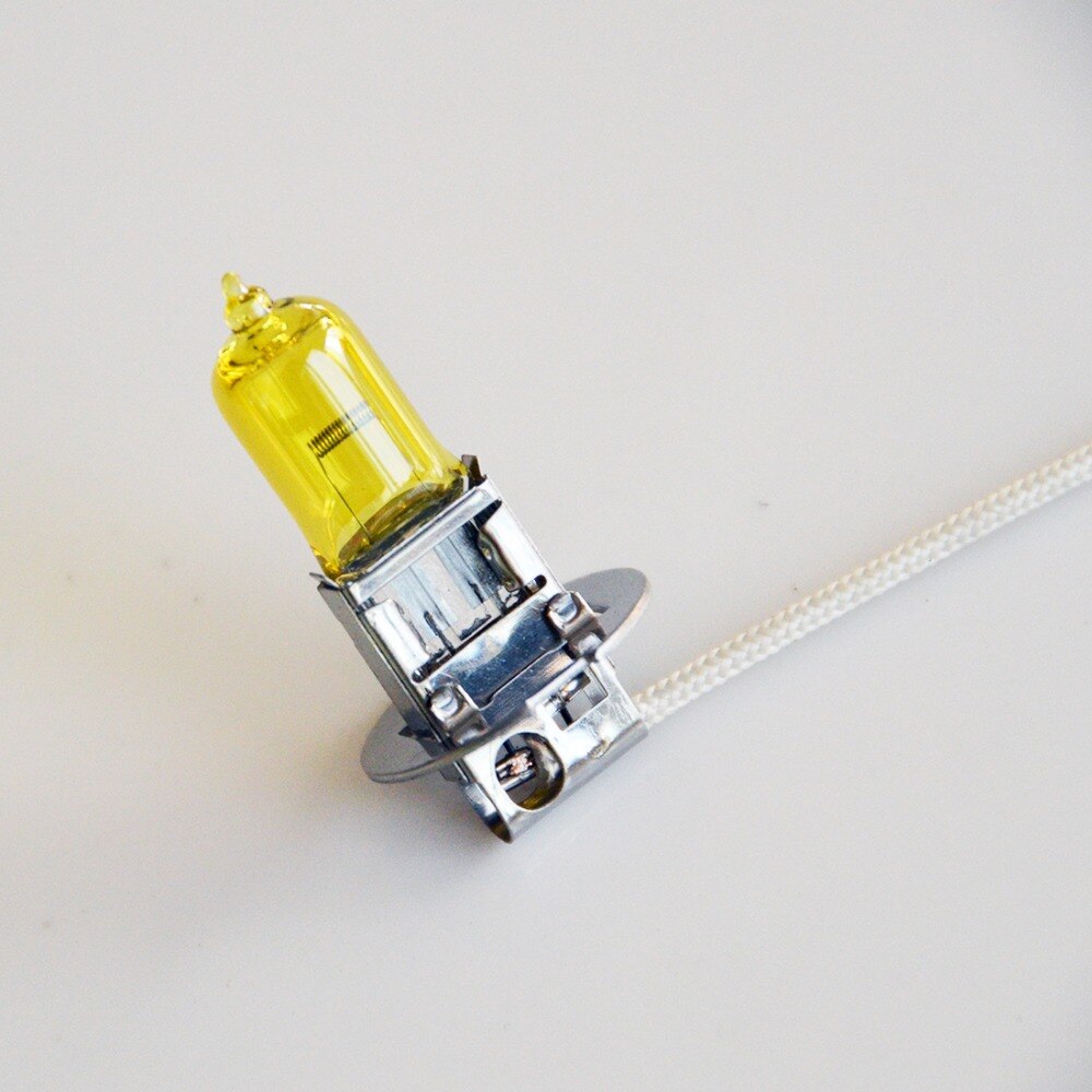 Halogen Lamp H3 12V 55W Yellow 3000K HeadLight Xenon Glass Replacement Car Light Auto Bulb 2 PCS(1 Pair)