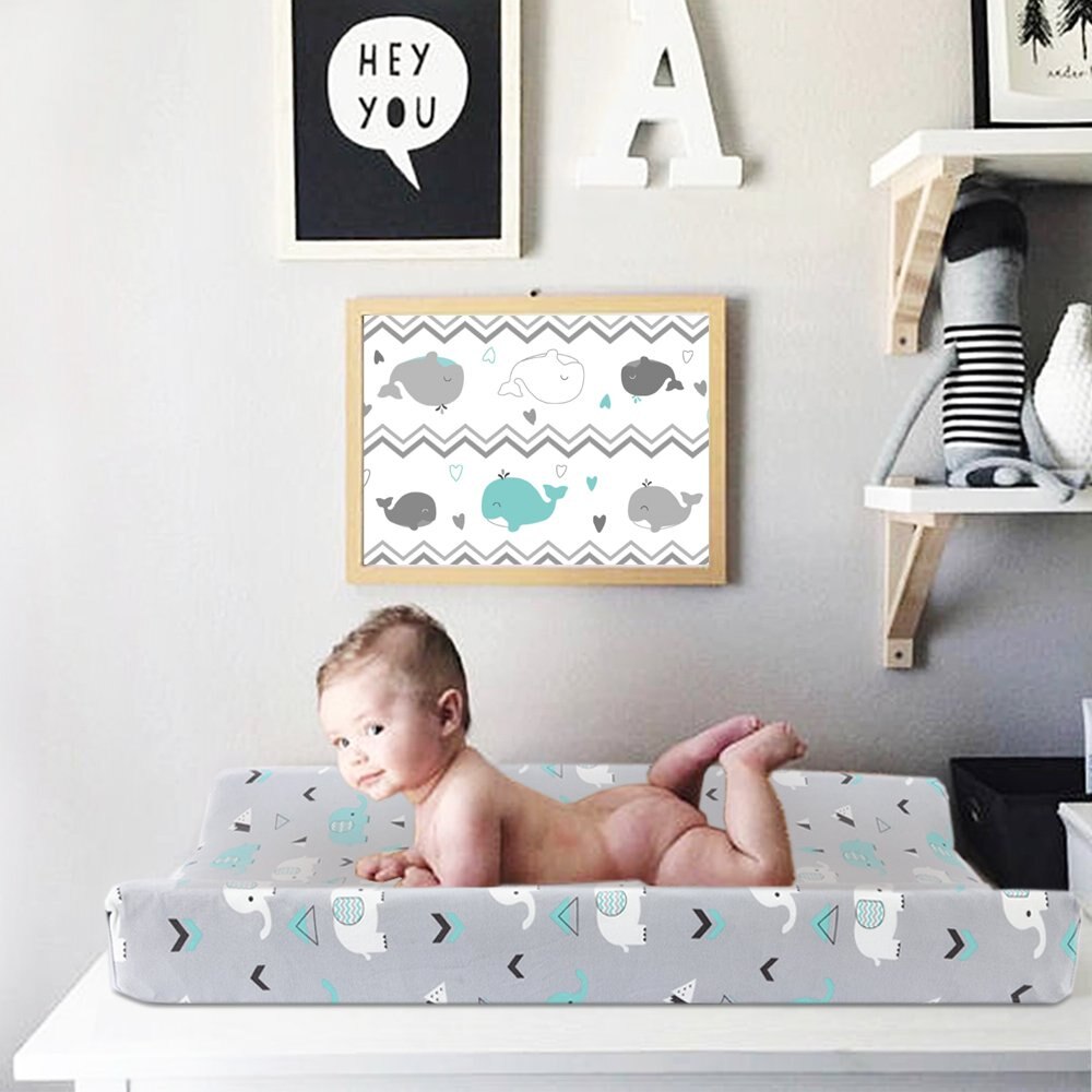 Baby bassinet lagen vandtæt stretch monteret puslepudebetræk søde tegneserie tremmesenge lagner til nyfødte baby drenge og piger
