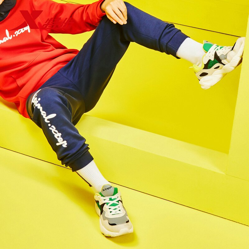 Xtep Mannen Sport Broek Herfst En Winter Been-Knit Comfortabele Casual Broek 881129639341