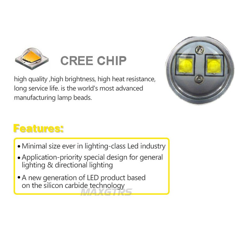 2x High Power H3 H1 H27 880 881 LED Car Light CREE Chip 30W LED White Fog Tail Turn DRL Head Car Light Daytime Running Lamp Bulb