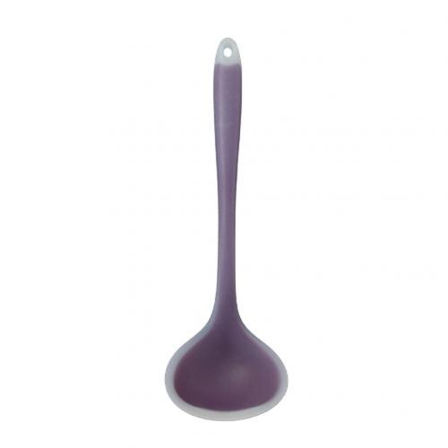 Silicone Nonstick Anti Translucent Handle Soup Spoons Kitchen Cooking Tools: Purple