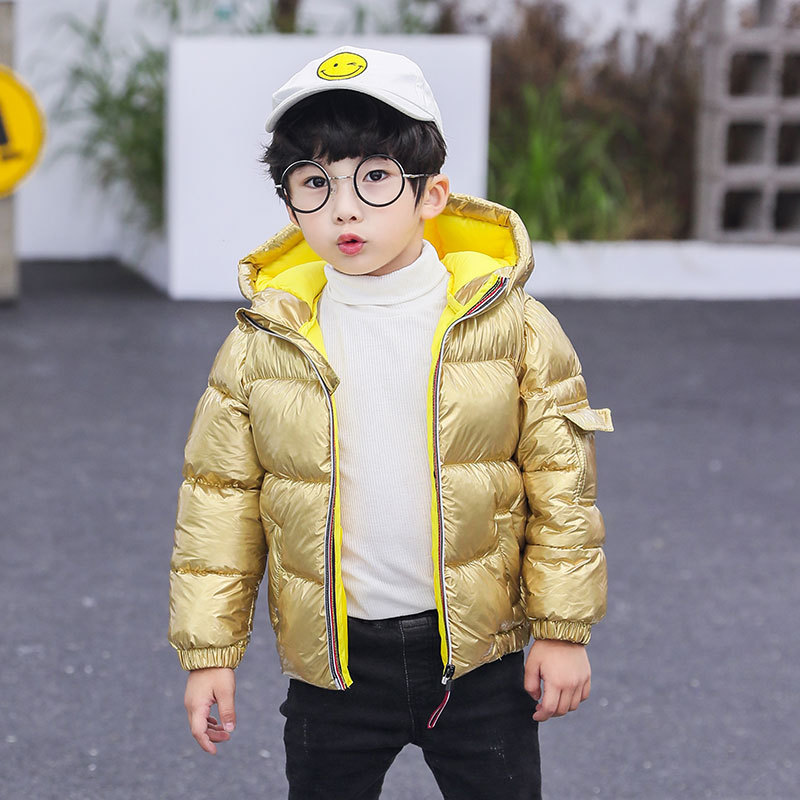 Children's cotton bright cloth thick warm children's clothing: Gold / 9M