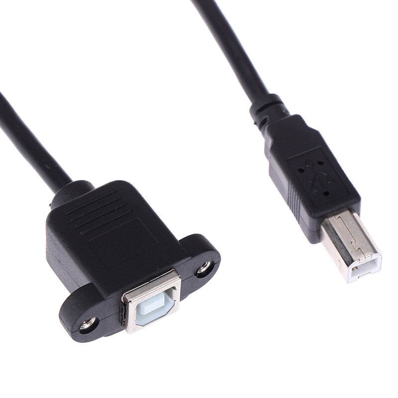 USB 2.0 Type B Male To Type B Female Printer Extension Cable With Panel Mount Screw Hole 30cm