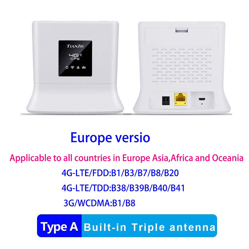 Wifi Modem 4G Sim-kaart Draadloze Router Voor Ip Camera Buiten Wi-fi Hotspot Dekking Wan Lan CAT4 Router Met externe Antenne: CPE906A-3