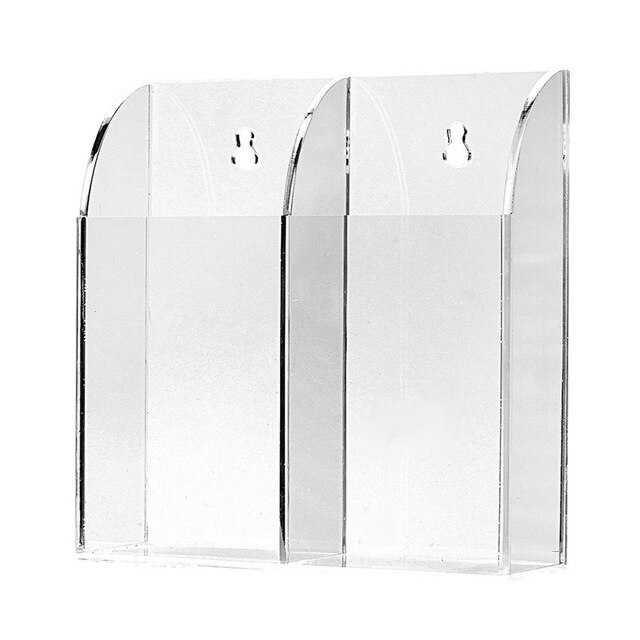 Wall Mount Remote Control Storage Box Acrylic Case Storage Box Transparent Case Desk Organizer Makeup Container Hanging Rack: 2