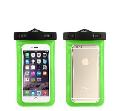 Lanyard Swimming Bag Waterproof Mobile Phone Pouch Smartphone Sealed Pack Swimming Pool Beach On Sea Diving Storage Bag: Green