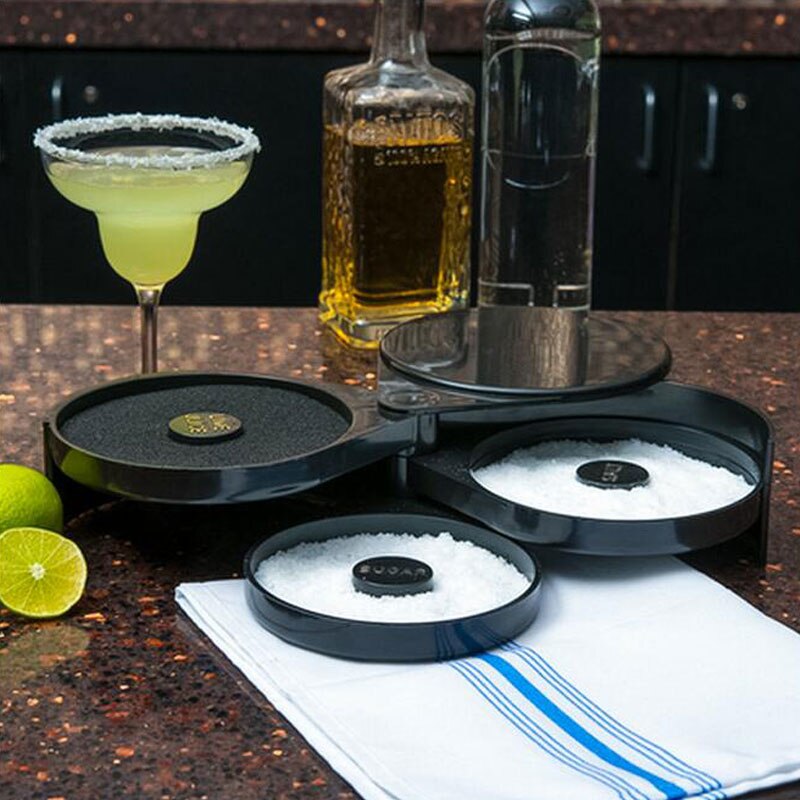 3 -lags bartender abs værktøj cocktail tilbehør glas rimer roterende salt hjemme praktisk bar lime juice sukker holdbart