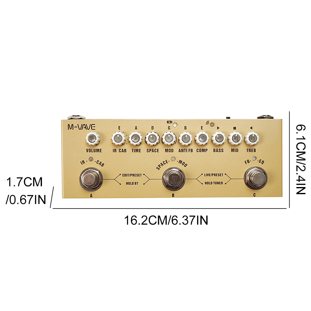 Multi-effectpedaal IR-laden 9-AMP-modellen Reverb Delay Multi-effecten Pedaal voor akoestische gitaar Akoestische gitaar Multi-effectpedaal