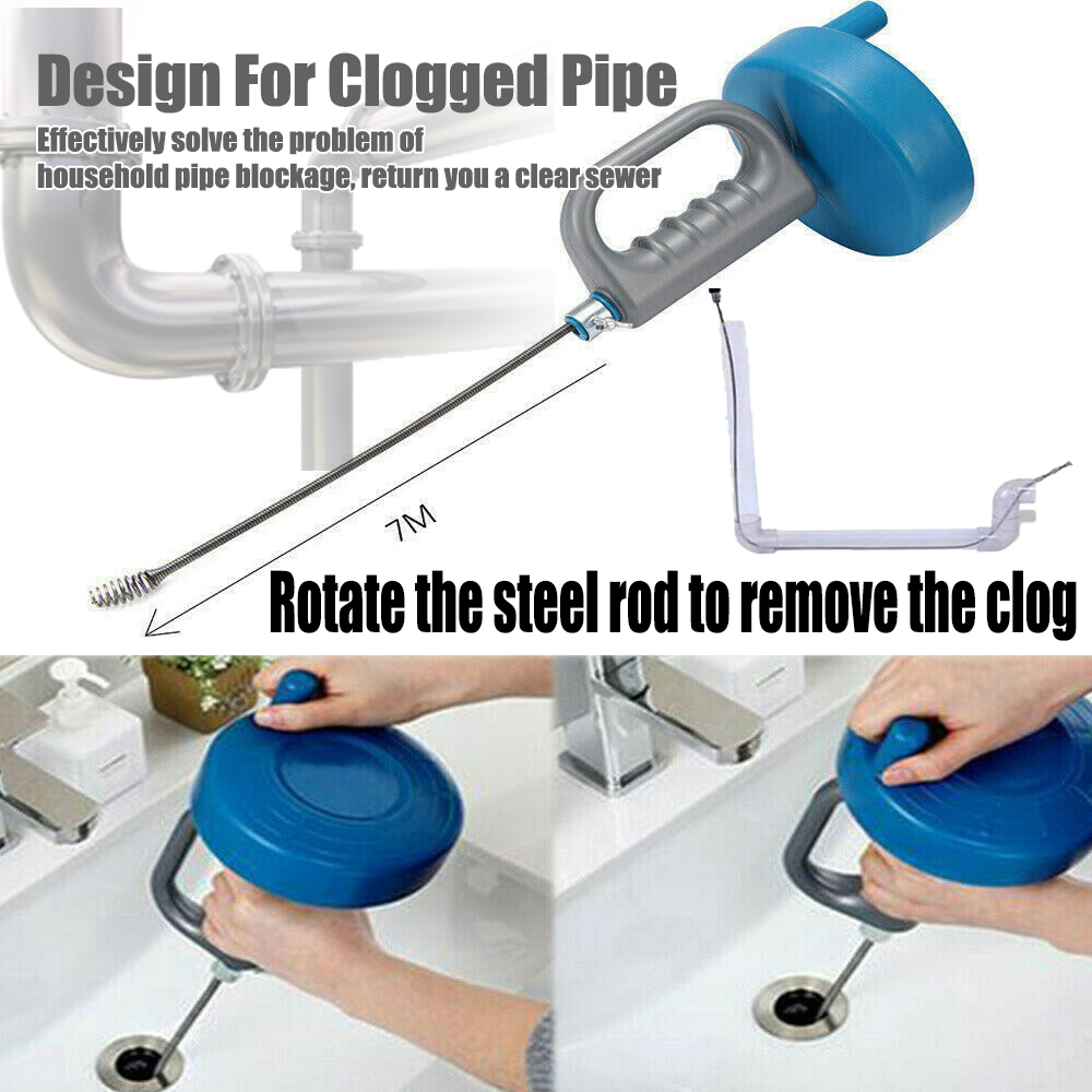 10M 5M 3M Drain Unblocker Flexible Rod Auger Snake Rod Kitchen Toilet Sewer Blockage Cleaner Hair Clogging Pipe Dredger